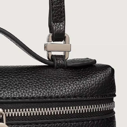 Sac à bandoulière en grain de litchi au style haut de gamme et de niche, mode simple, type boîte à lunch pour femme, exquis mini sac à main porté main et en bandoulière