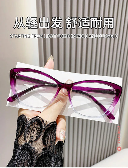 Lunettes de lecture tendance pour femmes et hommes, design luxueux, lunettes de presbytie œil de chat, protection anti-lumière bleue pour femme