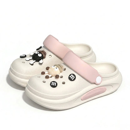 Sabots d’été pour femmes avec jolis charms 3D, sandales de jardin, chaussons de plage légers en EVA souple, chaussures d’extérieur antidérapantes à semelle épaisse et tendance
