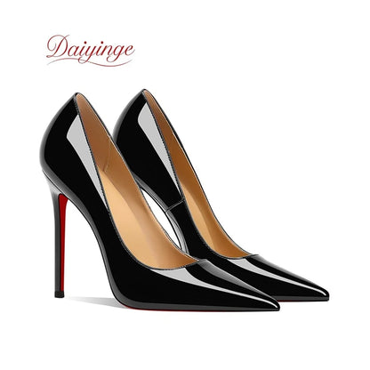 Chaussures pour femme tendance 2026 de luxe à semelles rouges, talons hauts, escarpins à bout pointu et talons aiguilles de 12 cm, confortables pour soirées, robes de cérémonie et mariages.