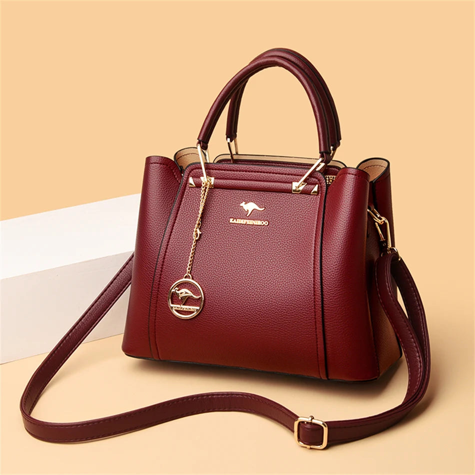 Sac bandoulière de luxe pour femme 2024, designer à 3 couches, grand sac à main en cuir à grande capacité pour femme, sac shopper de marque, sac fourre-tout messager.