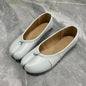 Chaussures plates de ballet pour femmes à bout fendu, chaussures tabi tendance, mocassins décontractés à enfiler, espadrilles en cuir plissé pour femmes, zapatillas mujer