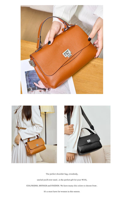 Sac à main Zency pour femme en cuir véritable avec poignée supérieure, style enveloppe simple et tendance, sac à bandoulière de marque de luxe, petit sac bandoulière croisé pour femme