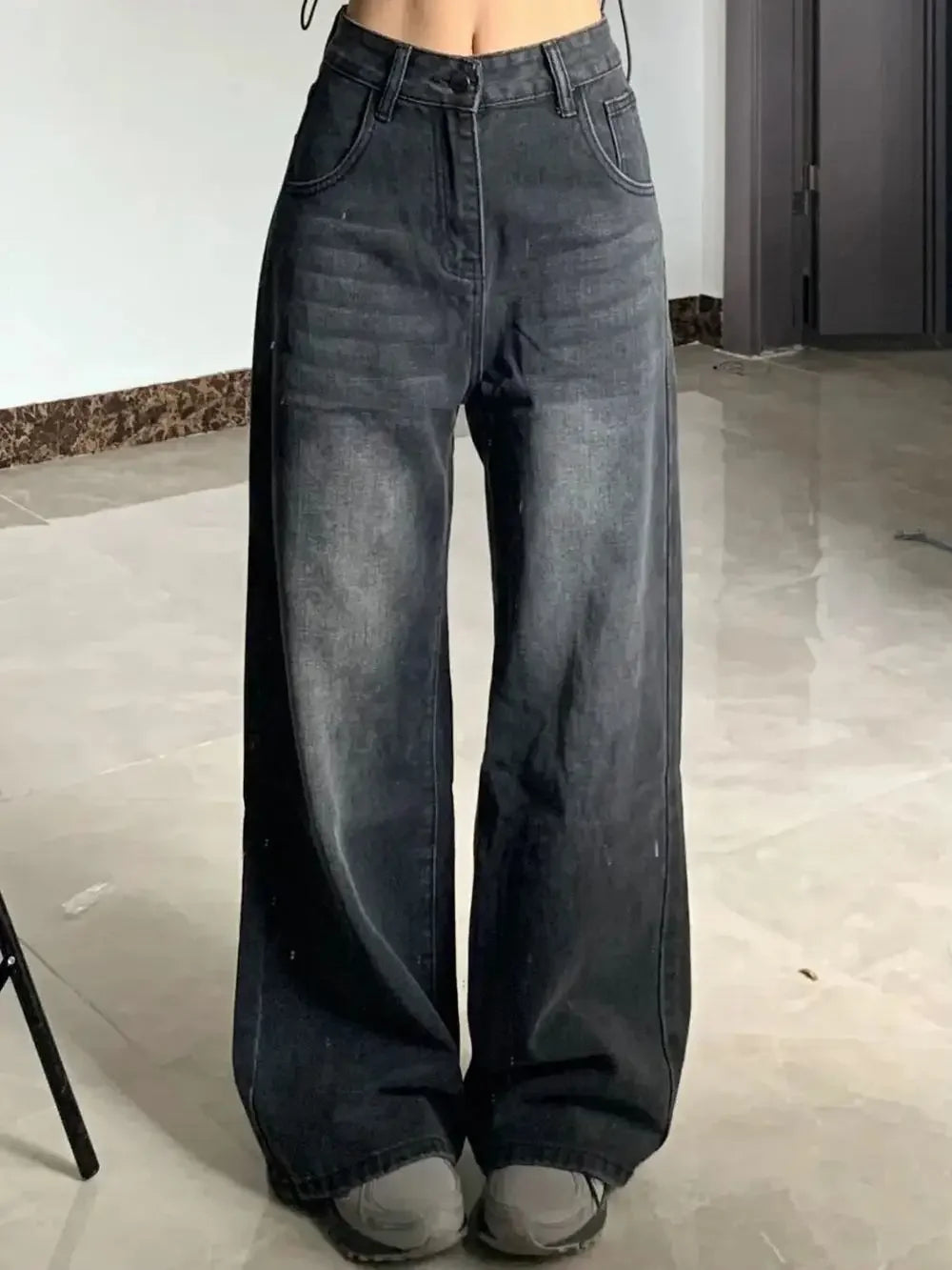 Jean taille haute amincissant pour femmes, coupe ample, jambe droite, pattes d’éléphant, pantalon en denim grande taille pour morphologie en poire