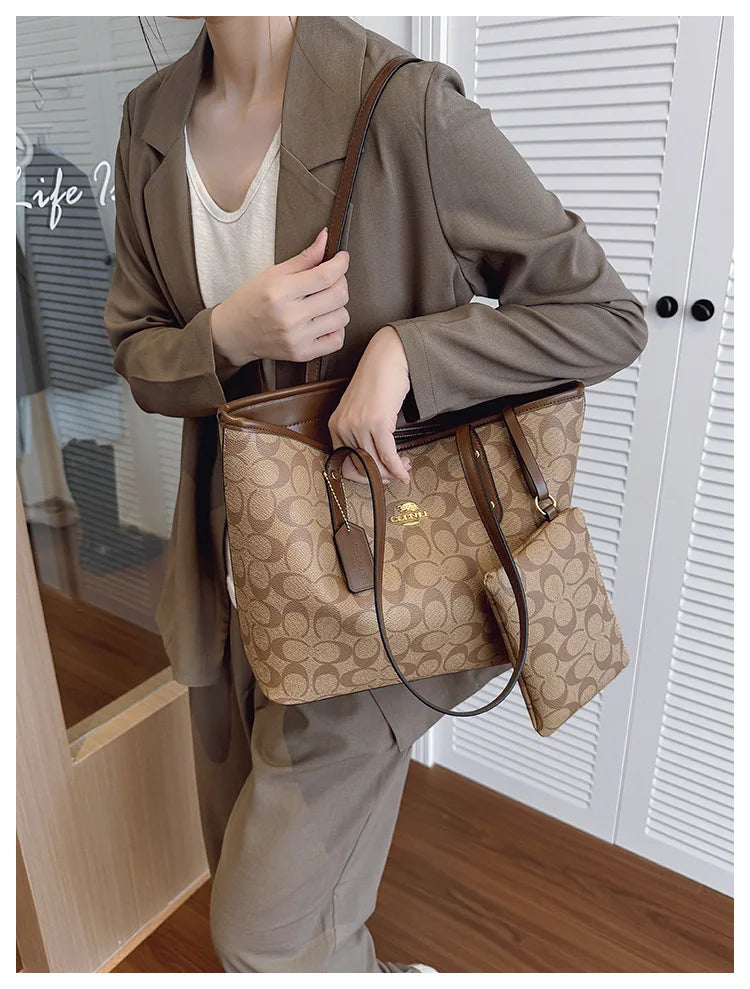 Sac à main de luxe pour femme de créateur à une épaule, imprimé vintage mode parisienne, grand sac fourre-tout portable à grande capacité, pochette, sac à main.