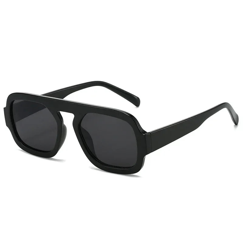 JNPCXI Lunettes de soleil carrées rétro pour femmes, design de marque tendance, verres dégradés UV400, lunettes de soleil punk pour hommes