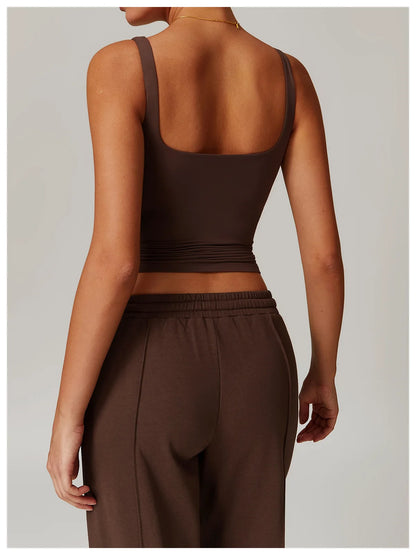 Brassière de sport respirante haut de fitness anti-transpiration pour femmes brassière de yoga haut court anti-chocs push-up brassière de sport haute résistance haut d’entraînement pour salle de sport
