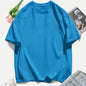 T-shirt femme Y2K 100 % coton, t-shirt décontracté de couleur unie, col rond, hauts d’été pour femmes, mode oversize, sportswear féminin tendance.