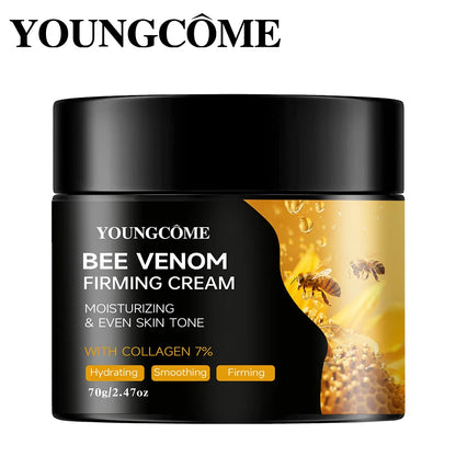 Crème premium au venin d’abeille pour le visage et le cou, boost de collagène, raffermissement et effet liftant de la peau, hydratant naturel non gras, soin doux amélioré