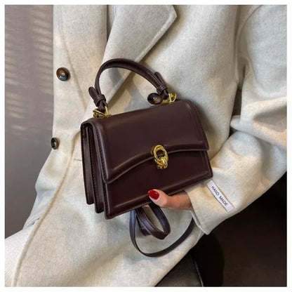 Sac à bandoulière en cuir PU pour femmes, sac à main, sac bandoulière tendance, sac vintage porté sous le bras, cartable carré