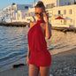 Robe moulante dos nu à col licou pour l’été 2026 pour femmes – robe moulante sans manches, robe sexy de club à nouer dans le dos