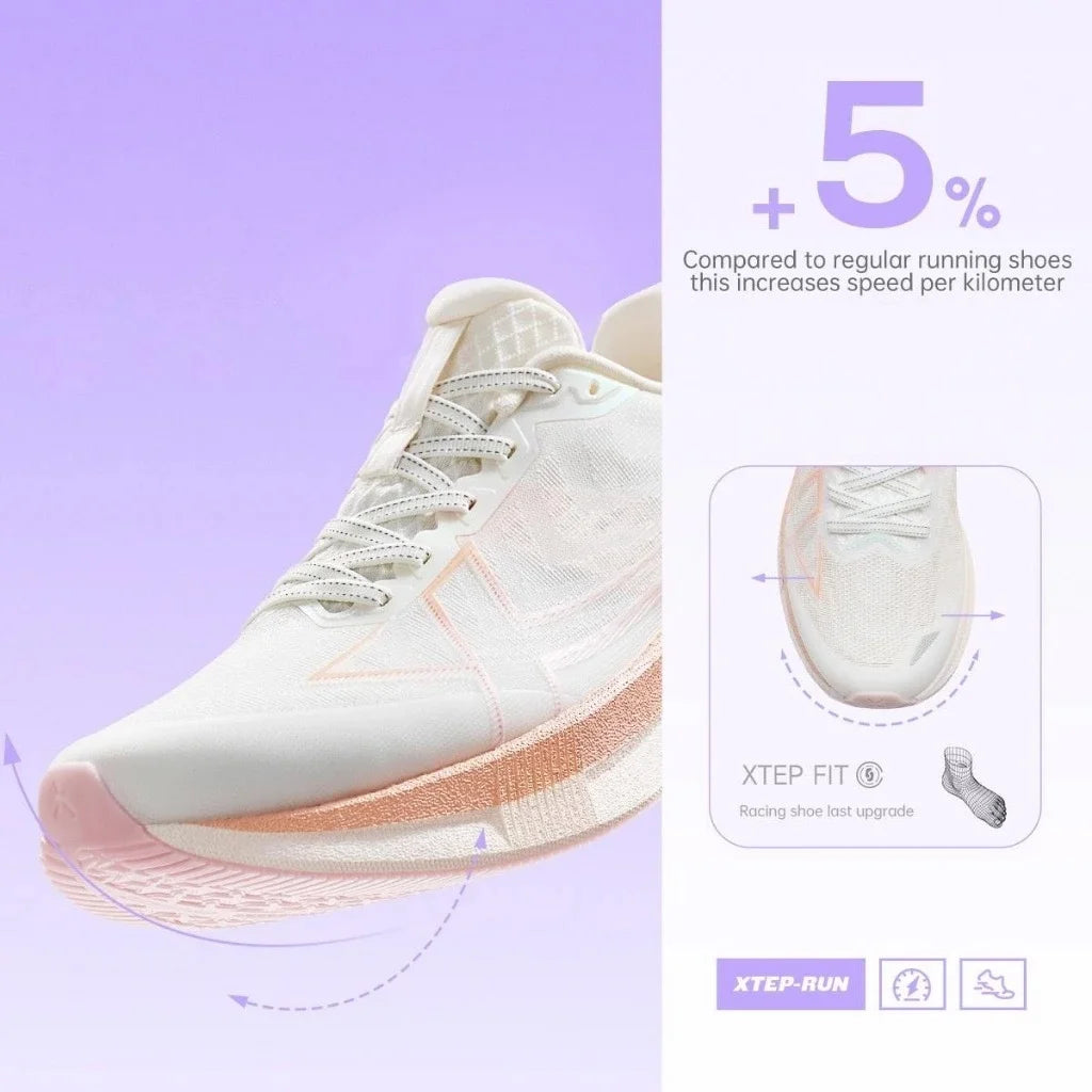 Chaussures de jogging et de course Xtep 2000km 5.0 pour femmes, amorti, design tendance, couleur durable et résistante, semelle élastique, baskets 874118110024