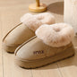 Pantoufles moelleuses pour femmes et hommes, chaussures d’intérieur d’hiver doublées en peluche, semelle épaisse antidérapante, bottes de neige chaudes, chaussures en coton duveteuses pour la maison