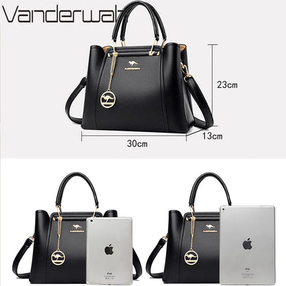 Sac bandoulière de luxe pour femme 2024, designer à 3 couches, grand sac à main en cuir à grande capacité pour femme, sac shopper de marque, sac fourre-tout messager.