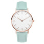 Montre élégante pour femme, simple, nouvelle collection 2023, rose et blanc, bracelet en cuir, montre-bracelet pour femme avec robe, montre féminine décontractée, idée cadeau tendance, Montre Femme