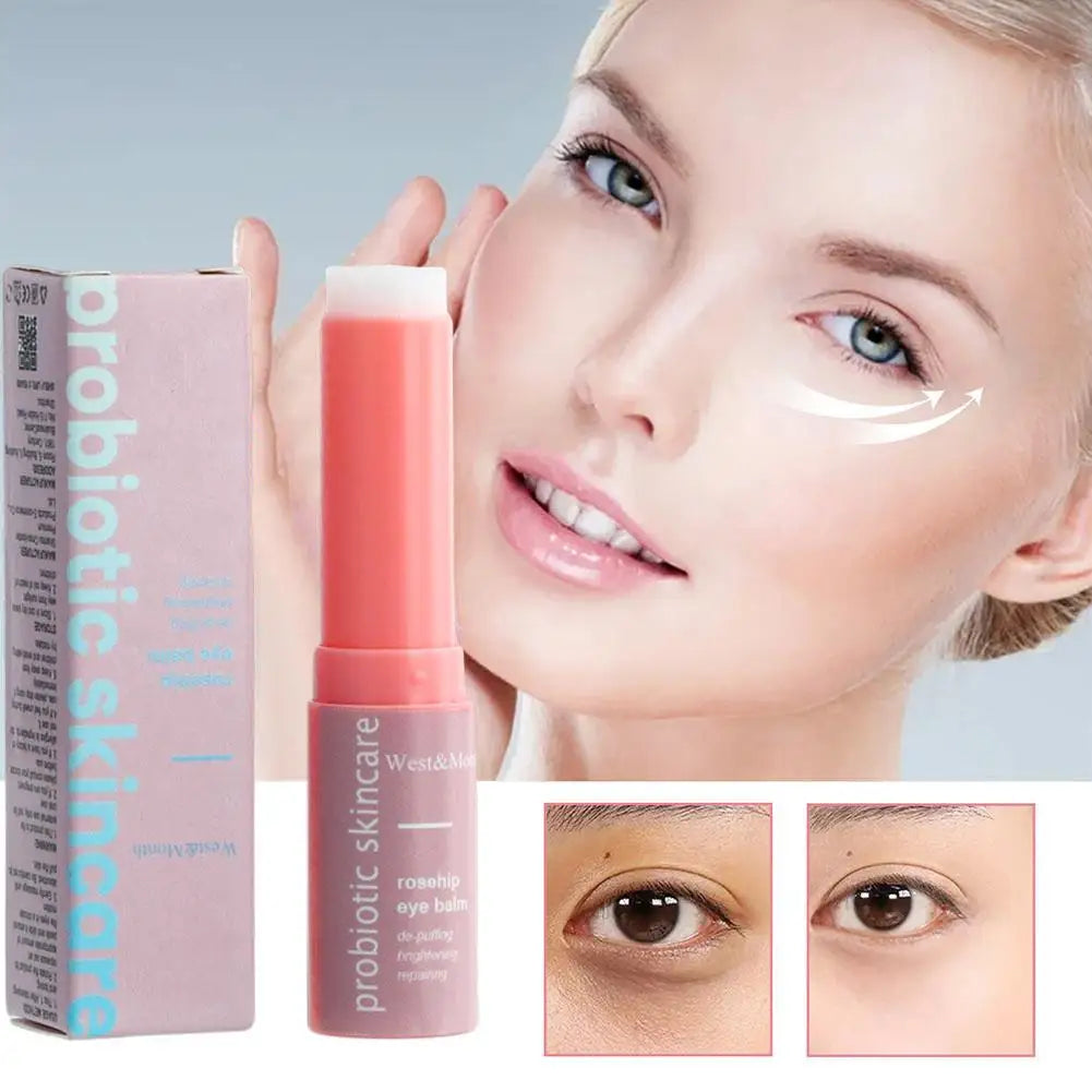 2 pièces pour femmes Baume contour des yeux extra rénovateur à l’églantier hydratant en stick, stick baume liftant et hydratant, estompe les ridules et réduit les poches sous les yeux