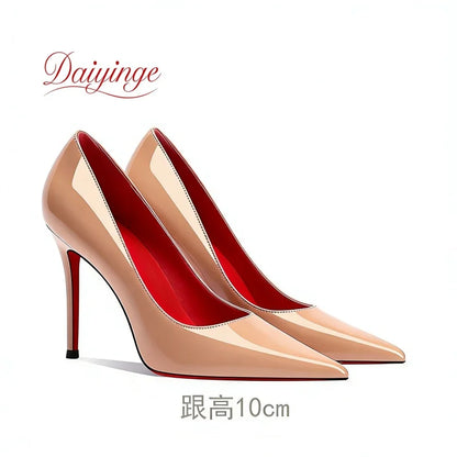 Chaussures pour femme tendance 2026 de luxe à semelles rouges, talons hauts, escarpins à bout pointu et talons aiguilles de 12 cm, confortables pour soirées, robes de cérémonie et mariages.
