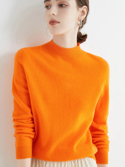 AOSSVIAO 2026 Automne Hiver pull à col montant factice uni pour femmes, pull en maille décontracté pour femmes, vêtements féminins basiques, hauts doux de base