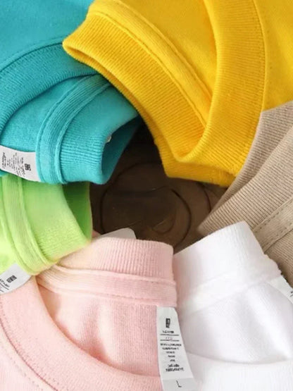 Bornladies Summer T-shirt femme 100 % coton, basique, tendance, uni, manches courtes, haut à superposer ample, 230 g/m², hauts et chemises