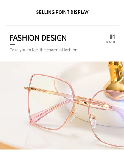 JMISUS Fashion Femme Lunettes optiques carrées avec verres correcteurs anti-lumière bleue photochromiques gris en forme de papillon, lunettes de vue sur ordonnance