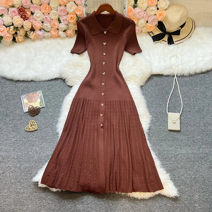 Marque YuooMuoo Fashion robe longue tricotée élégante à patchwork printemps été pour femmes, robe-chemise en pull de luxe, robe de fête pour femme Vestido