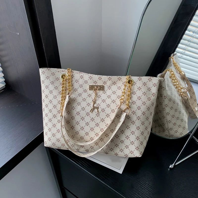 Nouveau sac à main pour la presbytie, texture en cuir souple, grand cabas grande capacité pour femme avec accessoires suspendus, sac à bandoulière