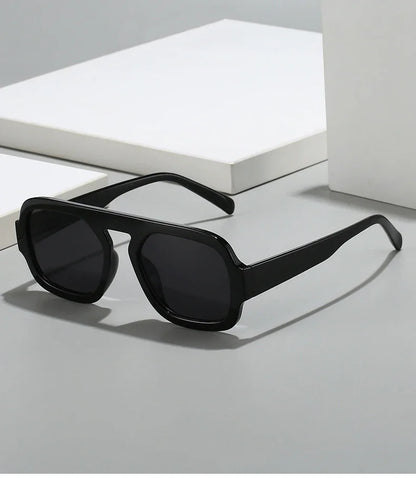 JNPCXI Lunettes de soleil carrées rétro pour femmes, design de marque tendance, verres dégradés UV400, lunettes de soleil punk pour hommes