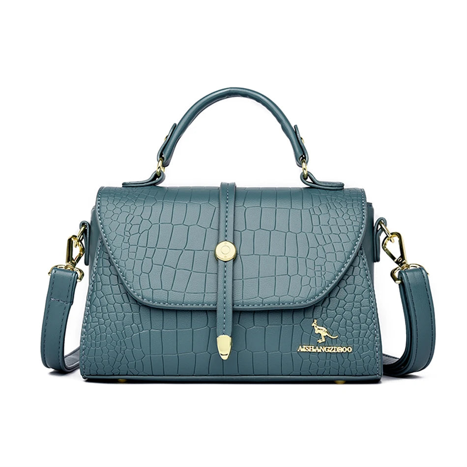 Sacs bandoulière en cuir crocodile 2024 pour femmes, sacs messager d’épaule pour femme, sacs à main et porte-monnaie de luxe de créateur pour dames.