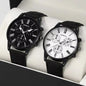 MSCXDK Marque Ensemble de 2 montres décontractées tendance en cuir pour couple, montres-bracelets à quartz pour femme avec cadran simple, montre habillée Montre Femme