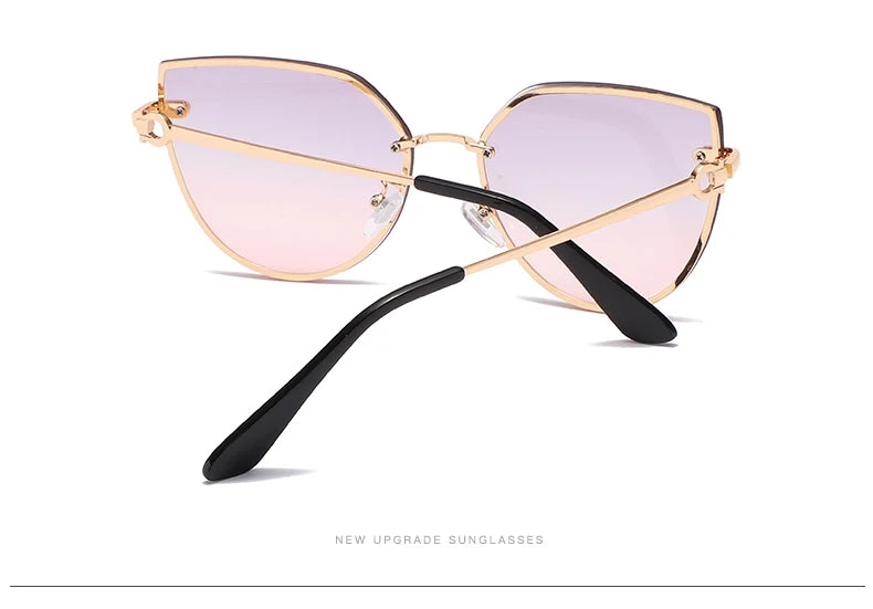 Lot de 2 lunettes de soleil pour femmes à grande monture, lunettes de soleil œil de chat dégradées pour femmes, protection UV pour extérieur, lunettes de créateur