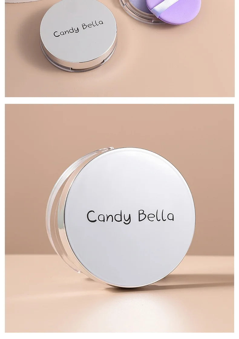 1PC Bonbon Bella Violet Crème à Poudre Respectueuse de la Peau Aspect Naturel du Visage Longue Tenue Contrôle du Sébum Poudre de Contouring Cosmétique