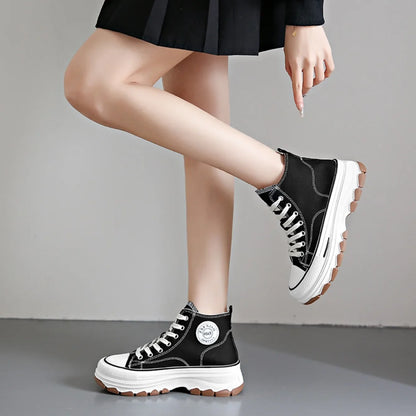 Chaussures en toile pour femmes 2024, baskets décontractées à plateforme avec étoiles, chaussures de sport et de course en toile, chaussures de tennis, baskets de marche d’extérieur.
