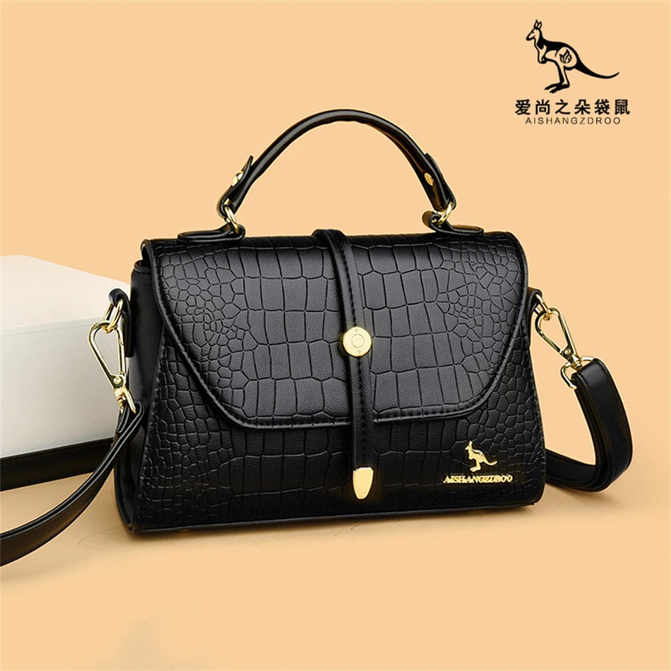 Sacs bandoulière en cuir crocodile 2024 pour femmes, sacs messager d’épaule pour femme, sacs à main et porte-monnaie de luxe de créateur pour dames.