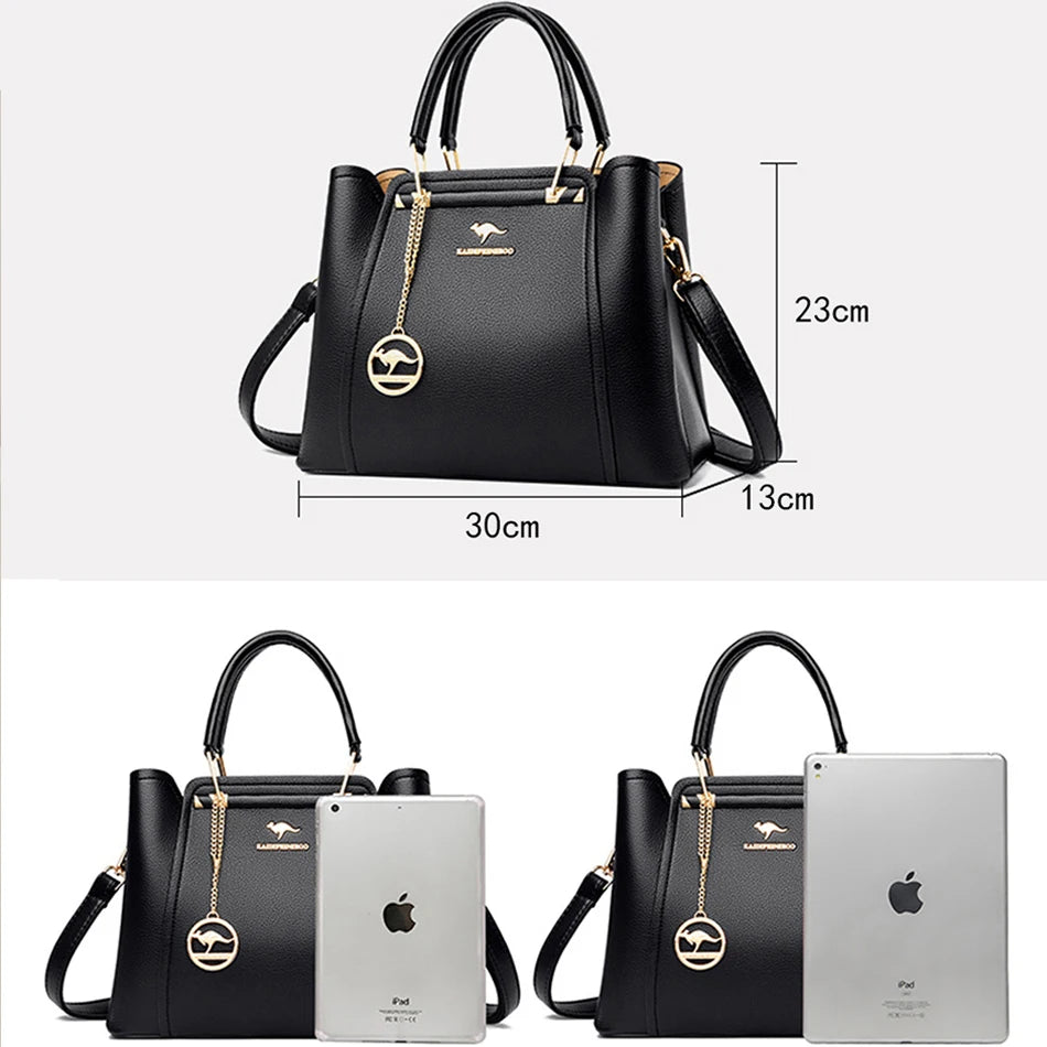 Sac bandoulière de luxe pour femme 2024, designer à 3 couches, grand sac à main en cuir à grande capacité pour femme, sac shopper de marque, sac fourre-tout messager.