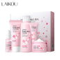 Ensemble de soins de la peau LAIKOU Sakura Kit hydratant et réduisant les ridules, produit nettoyant pour les pores, coffret de 5 pièces, cadeau de la Journée des femmes coréennes