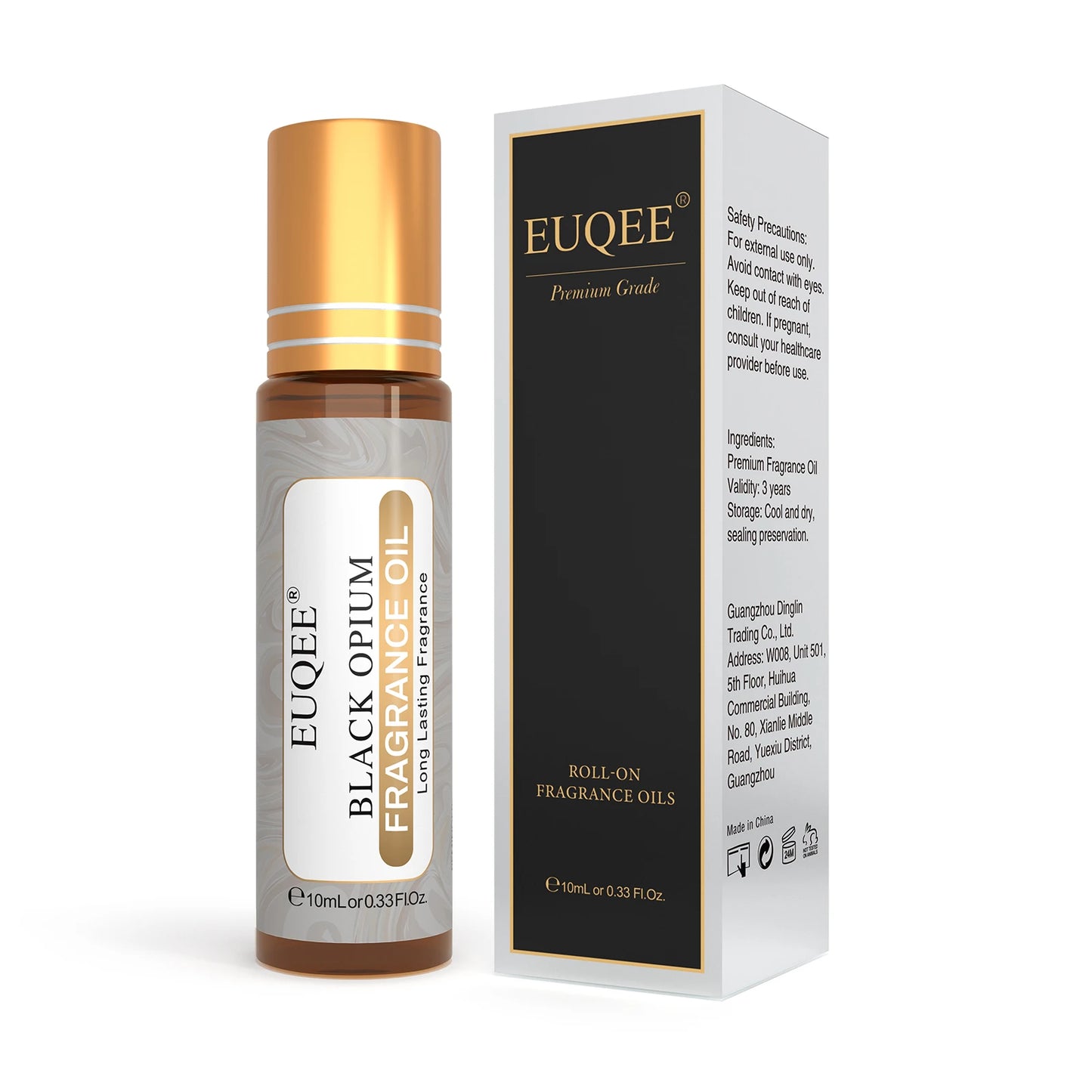 EUQEE 10 ml Huile de parfum à bille pour femmes – huiles aromatiques Coconut Vanilla, Bubble Gum, Bright Crystal, Bombshell, Midnight Rose, Angel