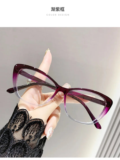 Lunettes de lecture tendance pour femmes et hommes, design luxueux, lunettes de presbytie œil de chat, protection anti-lumière bleue pour femme