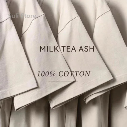 T-shirts unisexes 100 % coton 450 g de haute qualité T-shirts blancs T-shirt vierge d’été pour homme T-shirts pour homme