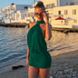 Robe moulante dos nu à col licou pour l’été 2026 pour femmes – robe moulante sans manches, robe sexy de club à nouer dans le dos