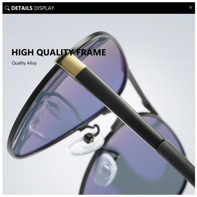 AOWEAR Lunettes d’aviation pour homme, lunettes de soleil polarisées miroir HD pour homme, lunettes de pilote pour la conduite, lunettes de soleil homme