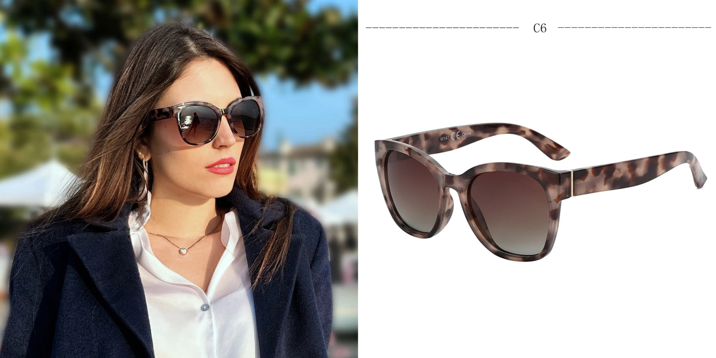 Lunettes de soleil polarisées œil de chat ZENOTTIC Fashion pour femmes - Lunettes de soleil surdimensionnées avec protection UV400, style rétro et design créateur