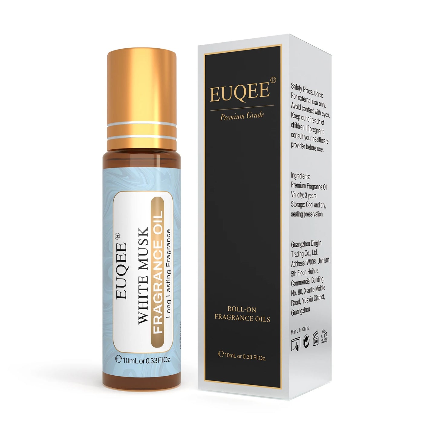 EUQEE 10 ml Huile de parfum à bille pour femmes – huiles aromatiques Coconut Vanilla, Bubble Gum, Bright Crystal, Bombshell, Midnight Rose, Angel