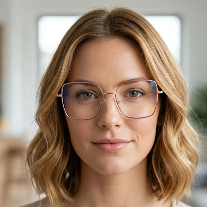 JMISUS Fashion Femme Lunettes optiques carrées avec verres correcteurs anti-lumière bleue photochromiques gris en forme de papillon, lunettes de vue sur ordonnance