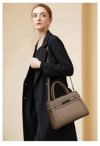 Sac pour femme en cuir véritable en cuir de vachette pleine fleur original, sac cabas simple à porter à la main ou à l’épaule, style professionnel