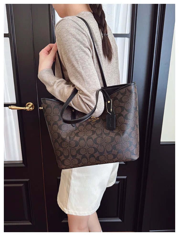 Sac à main de luxe pour femme de créateur à une épaule, imprimé vintage mode parisienne, grand sac fourre-tout portable à grande capacité, pochette, sac à main.