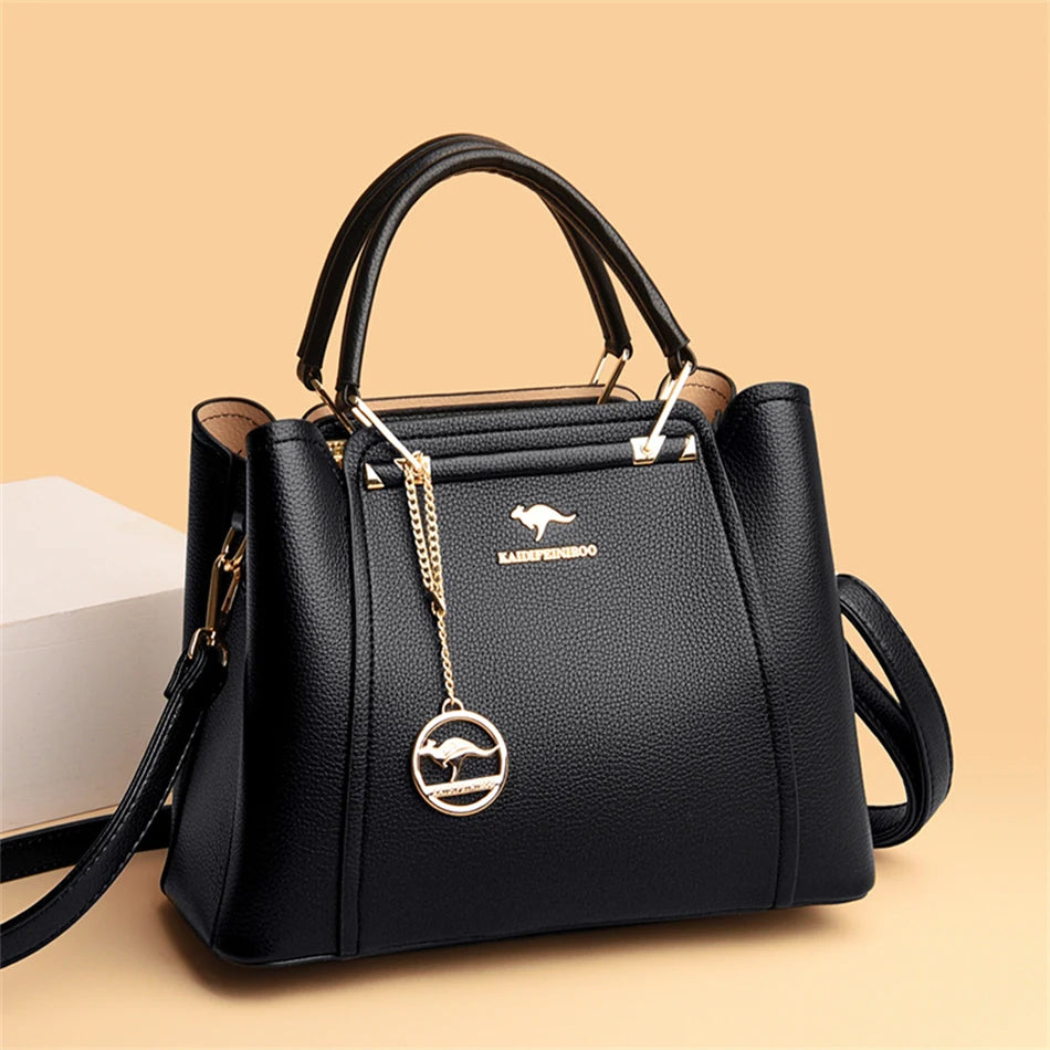 Sac bandoulière de luxe pour femme 2024, designer à 3 couches, grand sac à main en cuir à grande capacité pour femme, sac shopper de marque, sac fourre-tout messager.