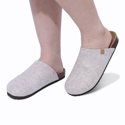 Mules en daim pour femmes Comwarm Fashion, pantoufles, sabots pour hommes, sandales à semelle intérieure en liège avec soutien de la voûte plantaire, claquettes d’extérieur pour la plage, chaussures d’intérieur