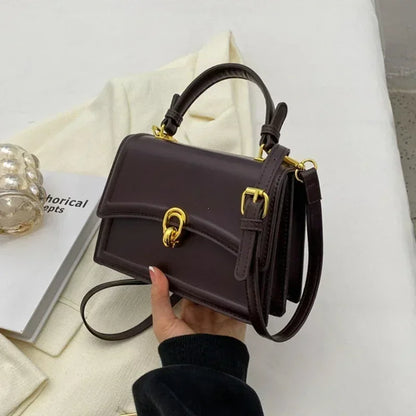 Sac à bandoulière en cuir PU pour femmes, sac à main, sac bandoulière tendance, sac vintage porté sous le bras, cartable carré