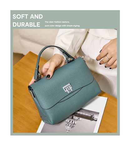 Sac à main Zency pour femme en cuir véritable avec poignée supérieure, style enveloppe simple et tendance, sac à bandoulière de marque de luxe, petit sac bandoulière croisé pour femme