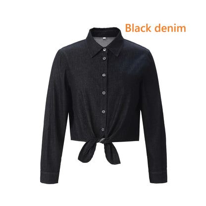 AP SS25 robe chemise et blouse cache-cœur en denim léger pour femmes